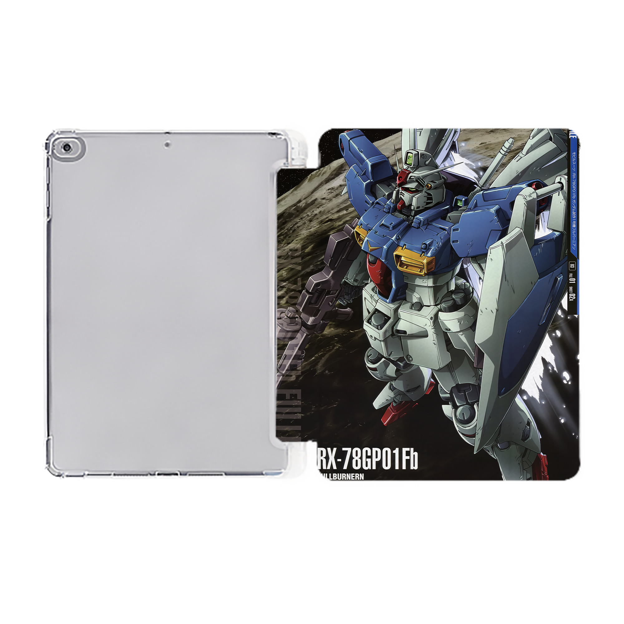 （画像用） 機動戦士ガンダム Mobile Suit Gundam IPad ケース ペン収納付き 三つ折りスタンド PUレザー×シリコン 対応機種9.5/10.5/10.9インチ